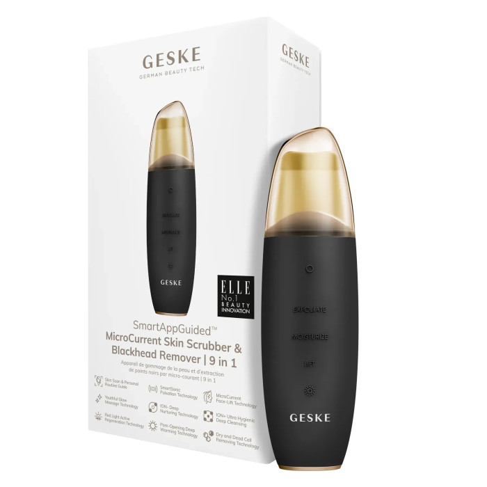 Мікрострумовий скрабер для шкіри та усунення чорних точок GESKE MicroCurrent Skin Scrubber&Blackhead Remover 9в1 gray
