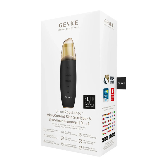 Мікрострумовий скрабер для шкіри та усунення чорних точок GESKE MicroCurrent Skin Scrubber&Blackhead Remover 9в1 gray