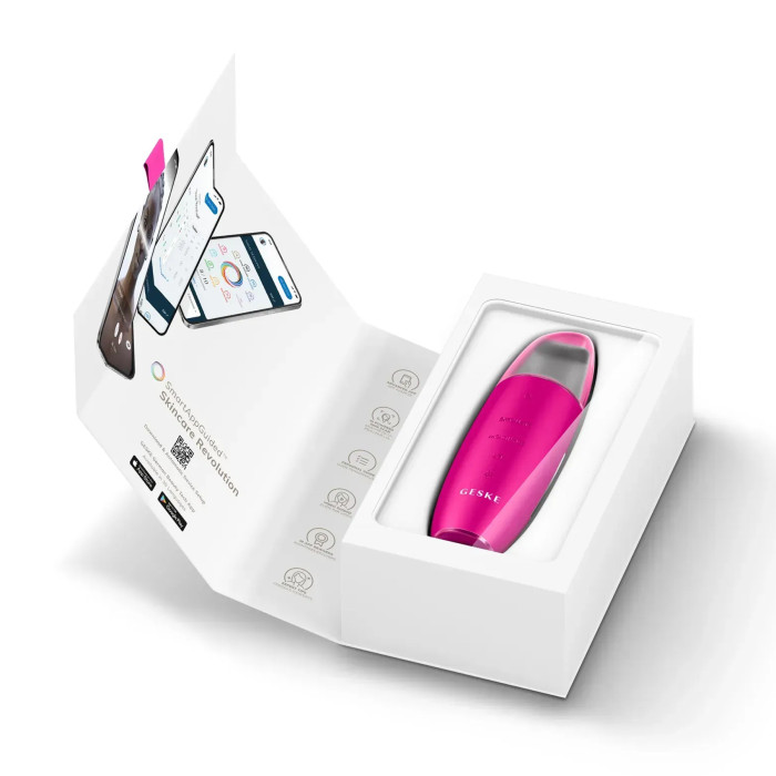Мікрострумовий скрабер для шкіри та усунення чорних точок GESKE MicroCurrent Skin Scrubber&Blackhead Remover 9в1 magenta