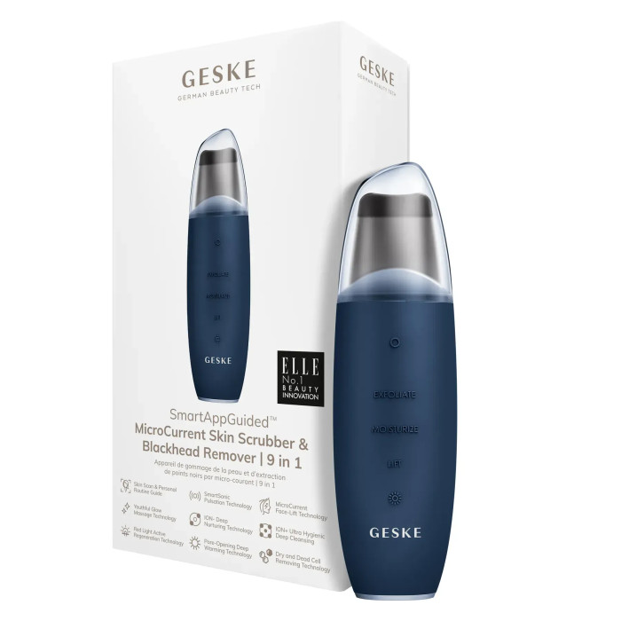 Мікрострумовий скрабер для шкіри та усунення чорних точок GESKE MicroCurrent Skin Scrubber&Blackhead Remover 9в1 midnight