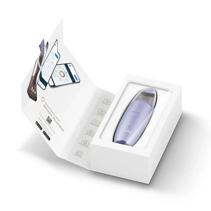 Мікрострумовий скрабер для шкіри та усунення чорних точок GESKE MicroCurrent Skin Scrubber&Blackhead Remover 9в1 purple