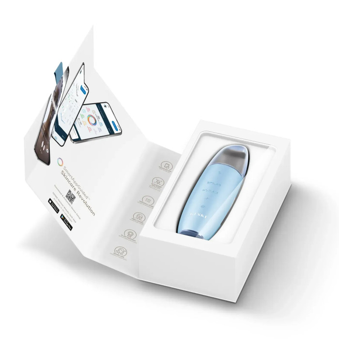 Мікрострумовий скрабер для шкіри та усунення чорних точок GESKE MicroCurrent Skin Scrubber&Blackhead Remover 9в1 aquamarine