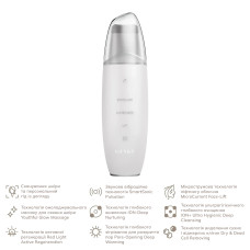 Мікрострумовий скрабер для шкіри та усунення чорних точок GESKE MicroCurrent Skin Scrubber&Blackhead Remover 9в1 white