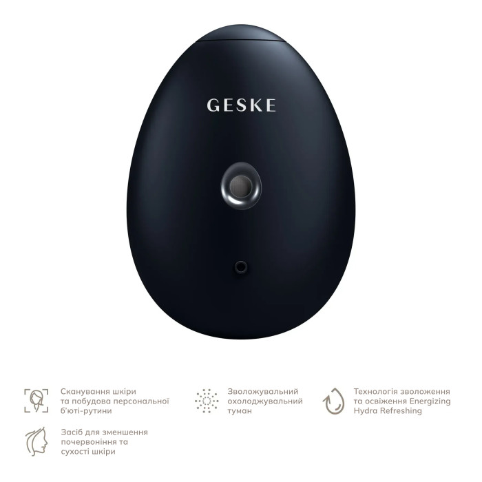 Електронний освіжувач для зволоження обличчя GESKE Facial Hydration Refresher 4в1 black