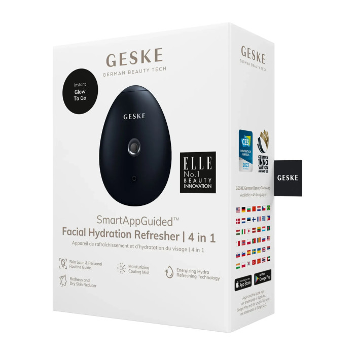 Електронний освіжувач для зволоження обличчя GESKE Facial Hydration Refresher 4в1 black