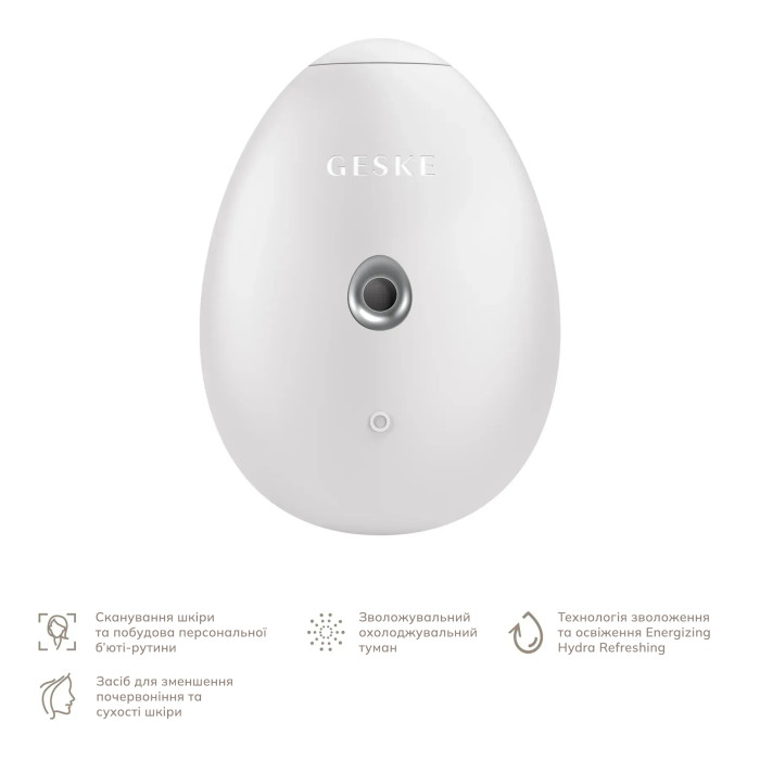 Електронний освіжувач для зволоження обличчя GESKE Facial Hydration Refresher 4в1 white