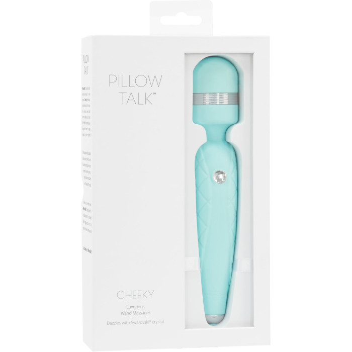 Розкішний вібромасажер PILLOW TALK - Cheeky Teal з кристалом Swarovski, плавне підвищення потужності