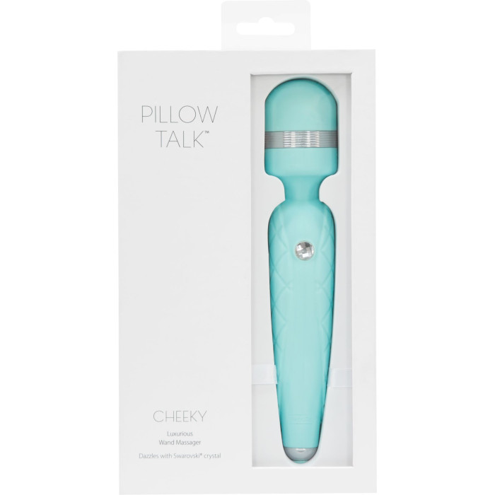 Розкішний вібромасажер PILLOW TALK - Cheeky Teal з кристалом Swarovski, плавне підвищення потужності