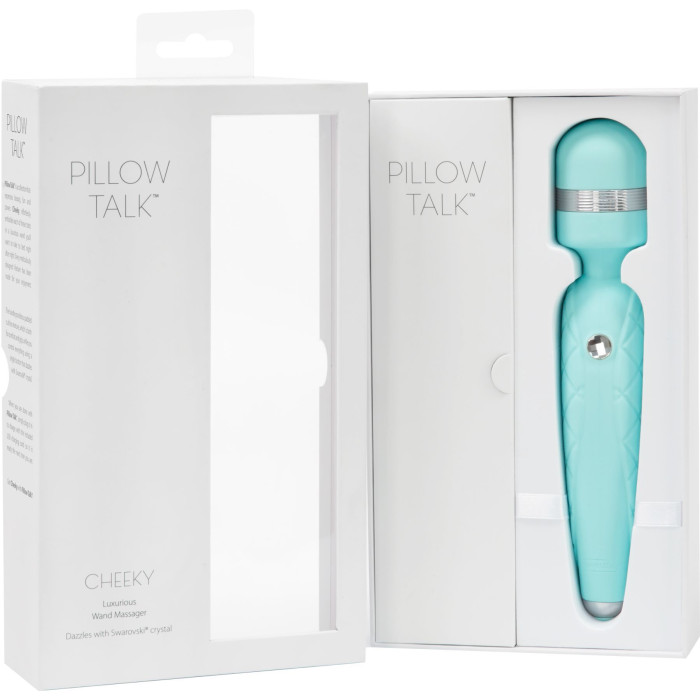 Розкішний вібромасажер PILLOW TALK - Cheeky Teal з кристалом Swarovski, плавне підвищення потужності
