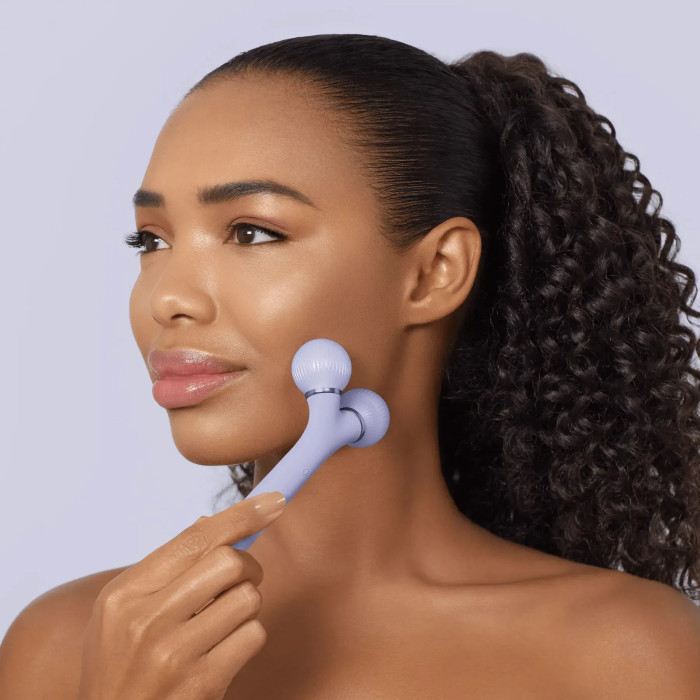Електронний ультразвуковий ролик для обличчя GESKE Sonic Facial Roller 4в1 purple