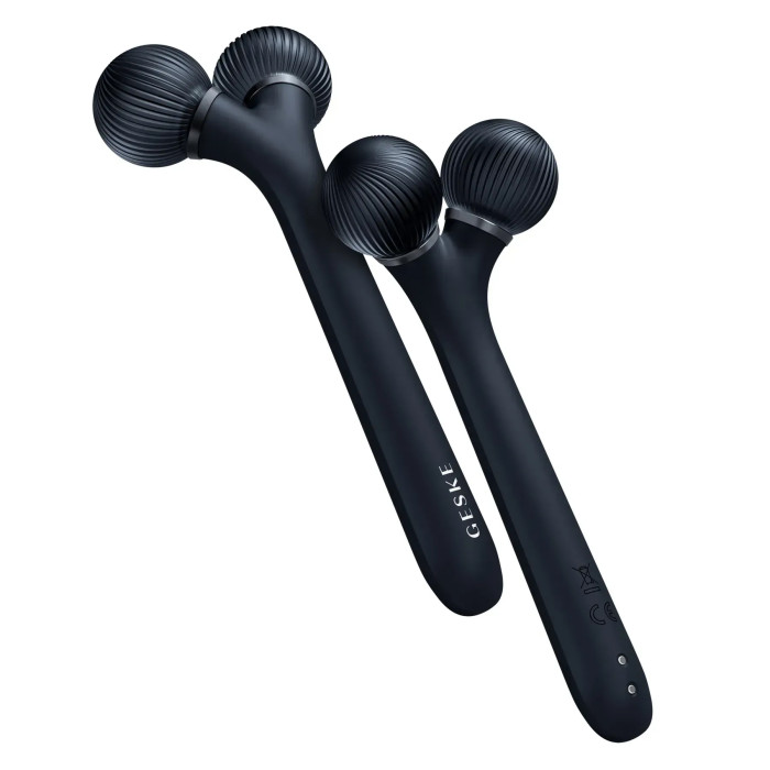Електронний ультразвуковий ролик для обличчя GESKE Sonic Facial Roller 4в1 black