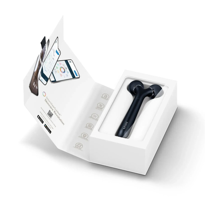 Електронний ультразвуковий ролик для обличчя GESKE Sonic Facial Roller 4в1 black