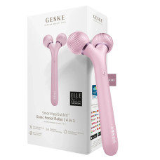 Електронний ультразвуковий ролик для обличчя GESKE Sonic Facial Roller 4в1 pink