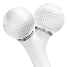 Електронний ультразвуковий ролик для обличчя GESKE Sonic Facial Roller 4в1 white