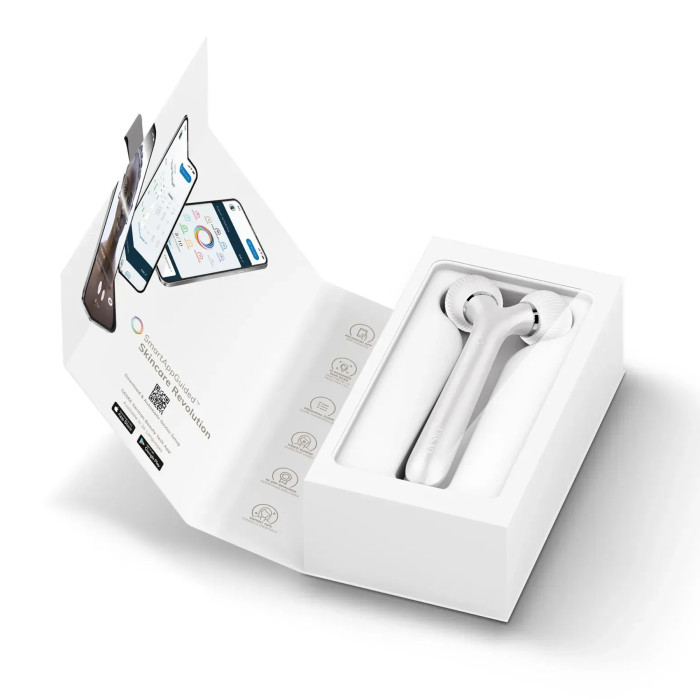 Електронний ультразвуковий ролик для обличчя GESKE Sonic Facial Roller 4в1 white