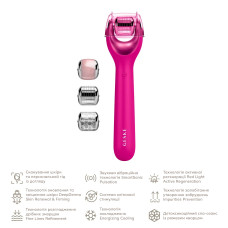 Електронний ролер для обличчя з мікроголками GESKE MicroNeedle Face Roller 9в1 magenta