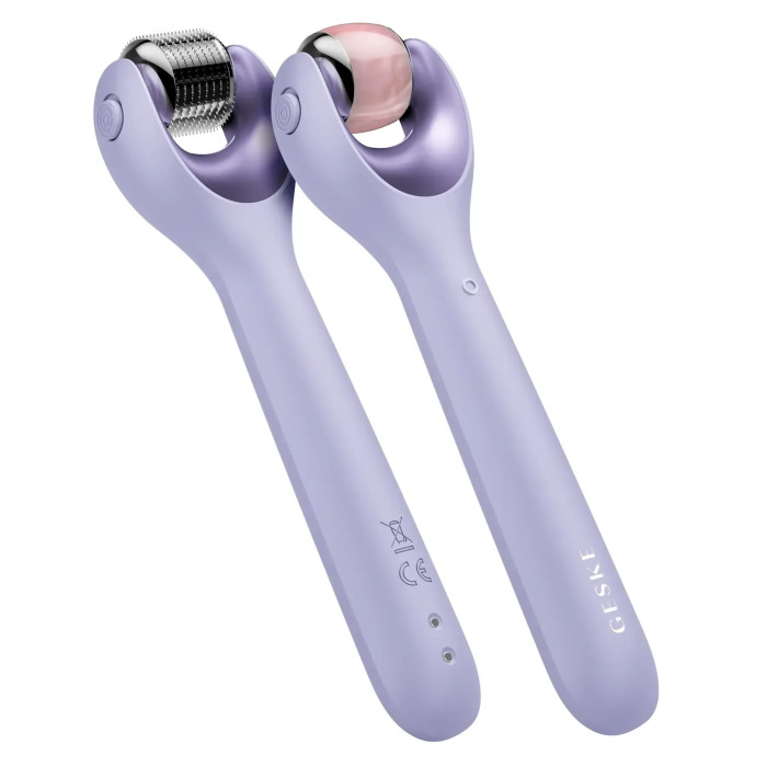 Електронний ролер для обличчя з мікроголками GESKE MicroNeedle Face Roller 9в1 purple
