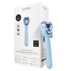 Електронний ролер для обличчя з мікроголками GESKE MicroNeedle Face Roller 9в1 aquamarine