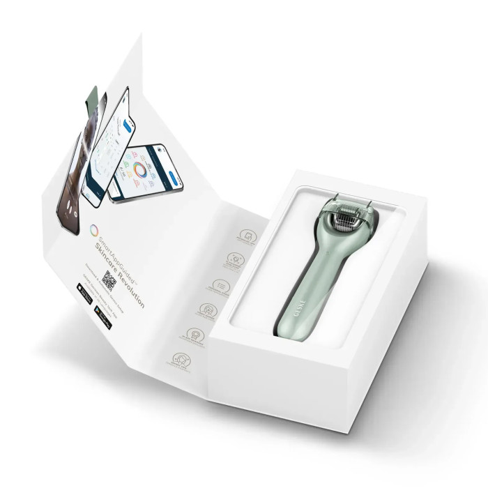 Електронний ролер для обличчя з мікроголками GESKE MicroNeedle Face Roller 9в1 green