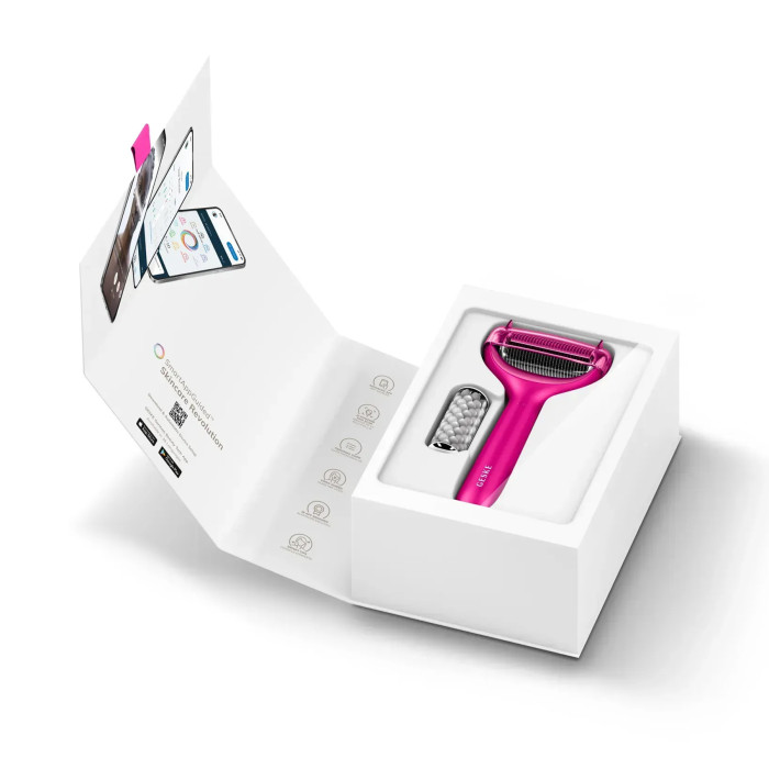 Електронний ролер для обличчя та тіла з мікроголками GESKE MicroNeedle Face&Body Roller 8в1 magenta