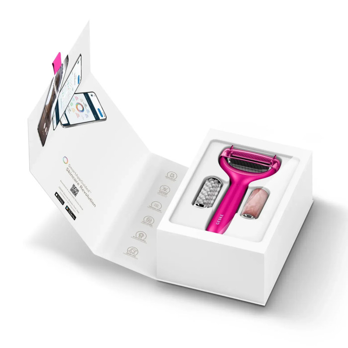 Ролер для голкової мезотерапії обличчя та тіла GESKE MicroNeedle Face&Body Roller 9в1 magenta