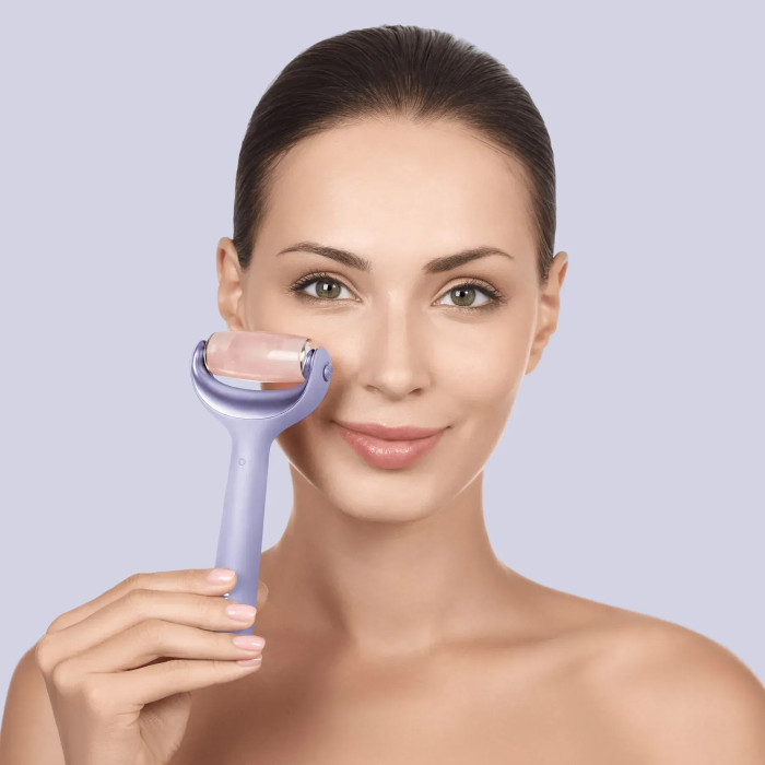 Ролер для голкової мезотерапії обличчя та тіла GESKE MicroNeedle Face&Body Roller 9в1 purple