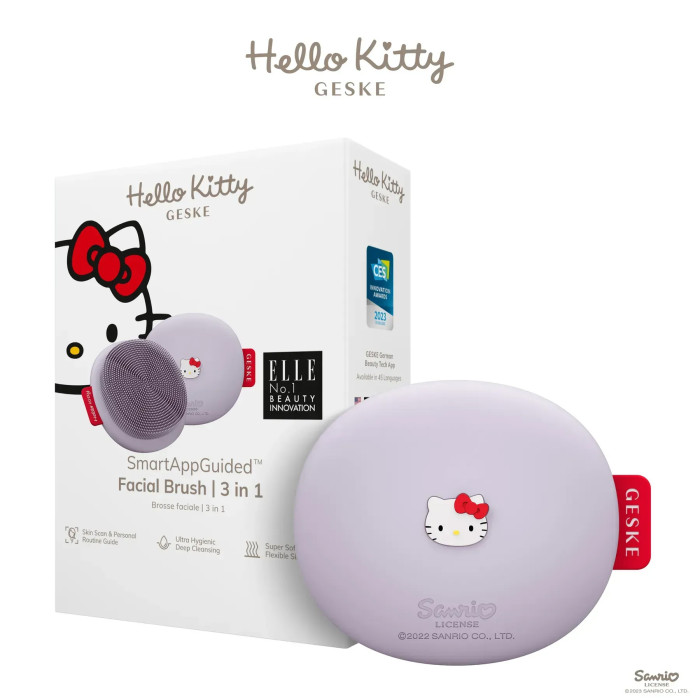 Щітка для обличчя GESKE Facial Brush 3в1 by Hello Kitty purple