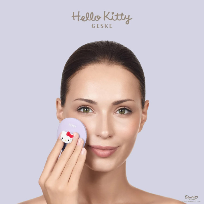 Щітка для обличчя GESKE Facial Brush 3в1 by Hello Kitty з тримачем purple