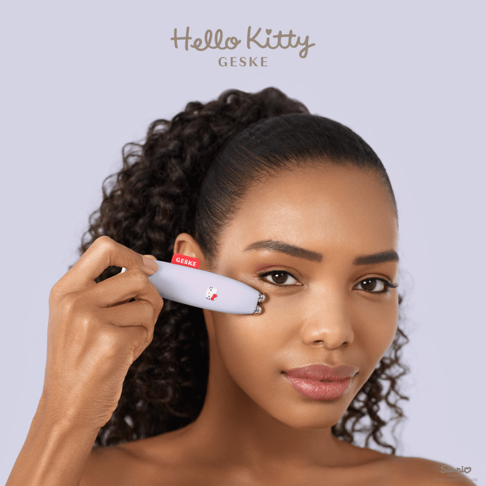 Мікрострумова ручка для підтяжки шкіри обличчя GESKE MicroCurrent Face-Lift Pen 6в1 by Hello Kitty purple