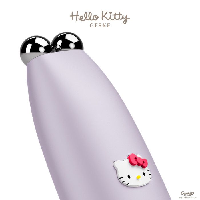 Мікрострумова ручка для підтяжки шкіри обличчя GESKE MicroCurrent Face-Lift Pen 6в1 by Hello Kitty purple