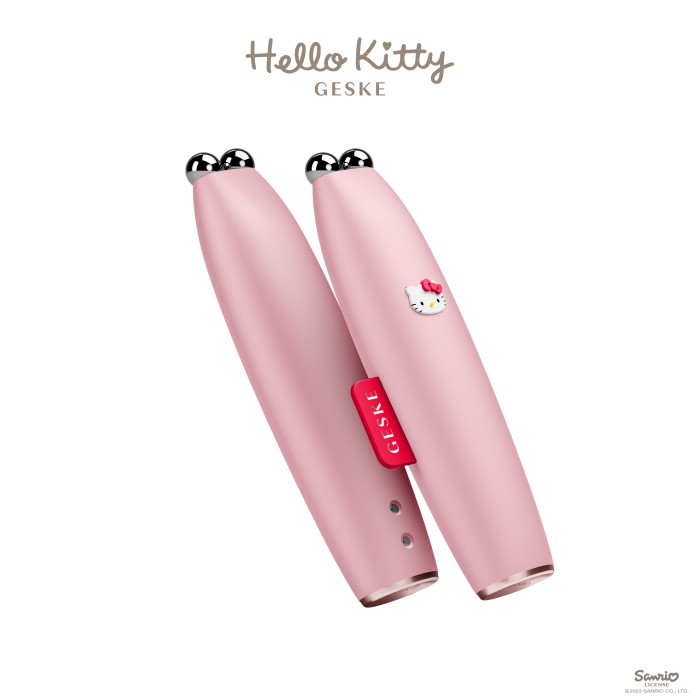 Мікрострумова ручка для підтяжки шкіри обличчя GESKE MicroCurrent Face-Lift Pen 6в1 by Hello Kitty pink