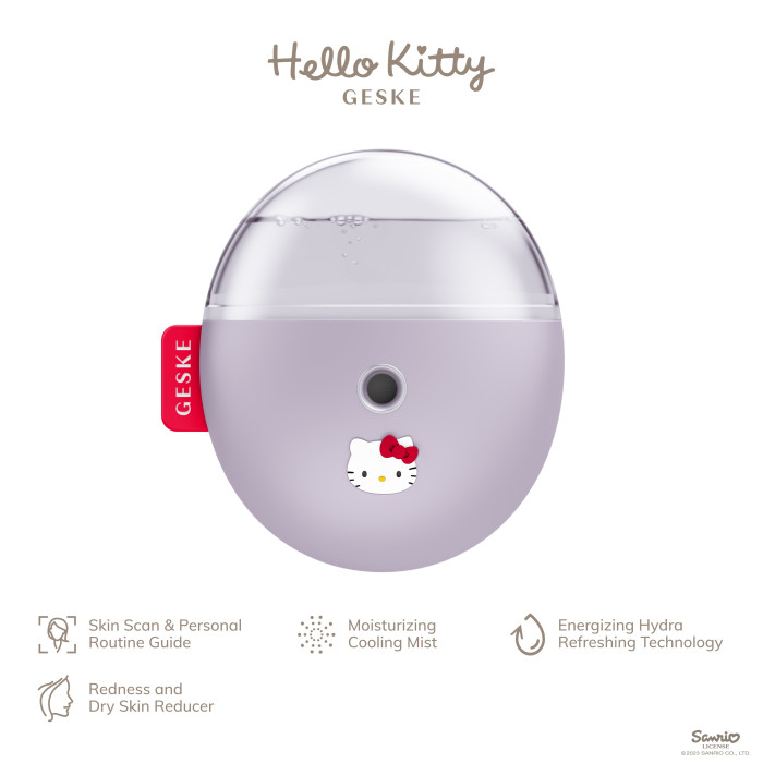 Електронний освіжувач для зволоження обличчя GESKE Facial Hydration Refresher 4в1 by Hello Kitty purple