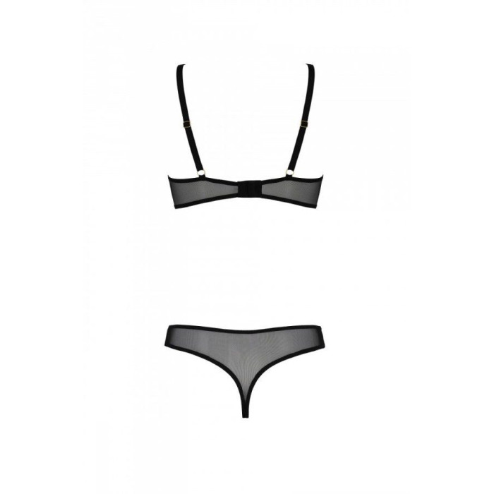 Еротичне боді Passion MARINA BODY, L/XL, beige, з відкритими чашками