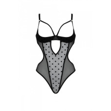 Еротичне боді Passion MARINA BODY, S/M, black, з відкритими чашками