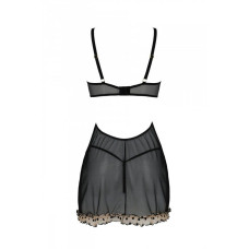 Еротичний пеньюар Passion MARINA CHEMISE, S/M, beige