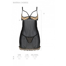 Еротичний пеньюар Passion MARINA CHEMISE, S/M, beige