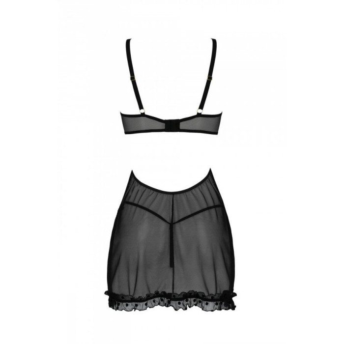 Еротичний пеньюар Passion MARINA CHEMISE, L/XL, black