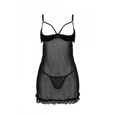 Еротичний пеньюар Passion MARINA CHEMISE, S/M, black