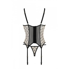 Корсет Passion MARINA CORSET, L/XL, beige, з відкритими чашками