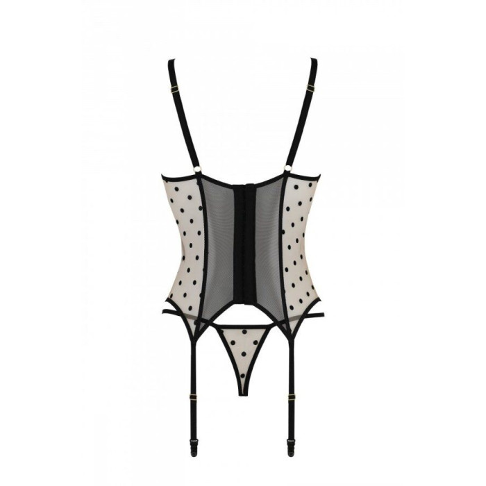 Корсет Passion MARINA CORSET, S/M, beige, з відкритими чашками