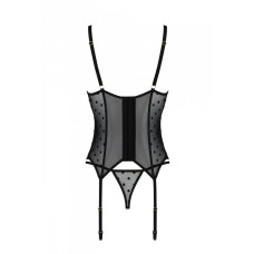 Корсет Passion MARINA CORSET, S/M, black, з відкритими чашками