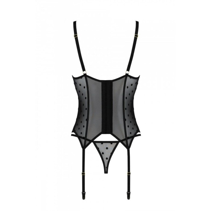 Корсет Passion MARINA CORSET, XXL/XXXL, black, з відкритими чашками