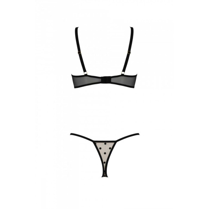 Еротичний комплект Passion MARINA SET WITH OPEN BRA, XXL/XXXL, beige, відкриті чашки