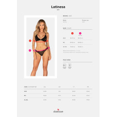 Комплект Obsessive Latinesa 2-pcs set XS/S, бюстгальтер та трусики