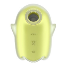 Вакуумний кліторальний стимулятор з вібрацією Satisfyer Glowing Ghost Yellow, світиться в темряві
