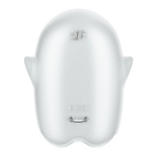 Вакуумний кліторальний стимулятор з вібрацією Satisfyer Glowing Ghost White, світиться в темряві