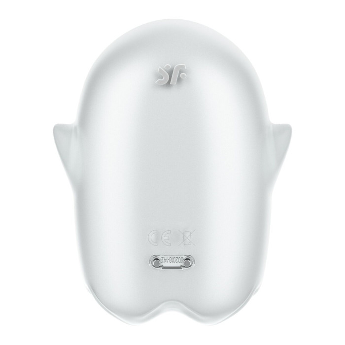 Вакуумний кліторальний стимулятор з вібрацією Satisfyer Glowing Ghost White, світиться в темряві