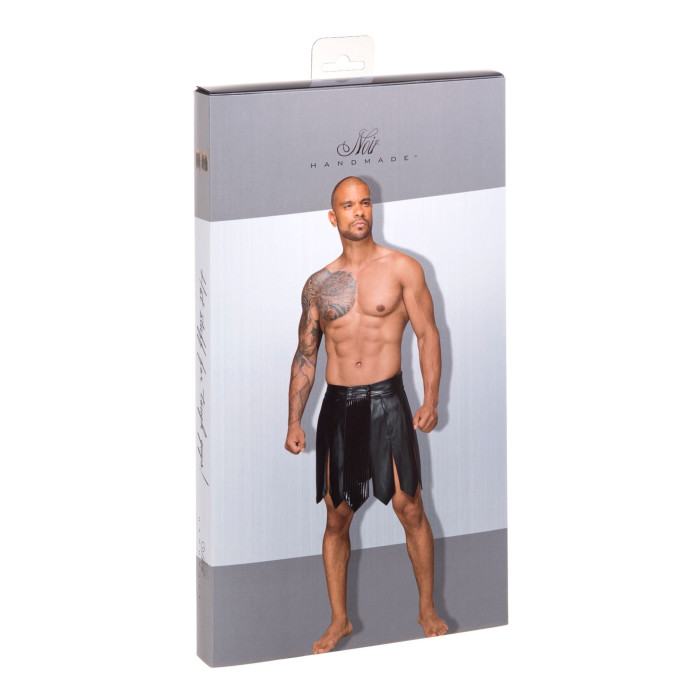 Чоловіча спідниця гладіатора Noir Handmade H053 Eco leather men's gladiator skirt, L, екошкіра