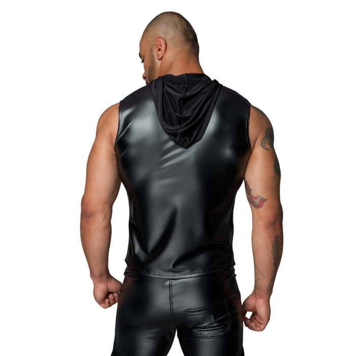 Чоловіча безрукавка з капюшоном Noir Handmade H062 Hooded Shirt, L, мокрий ефект