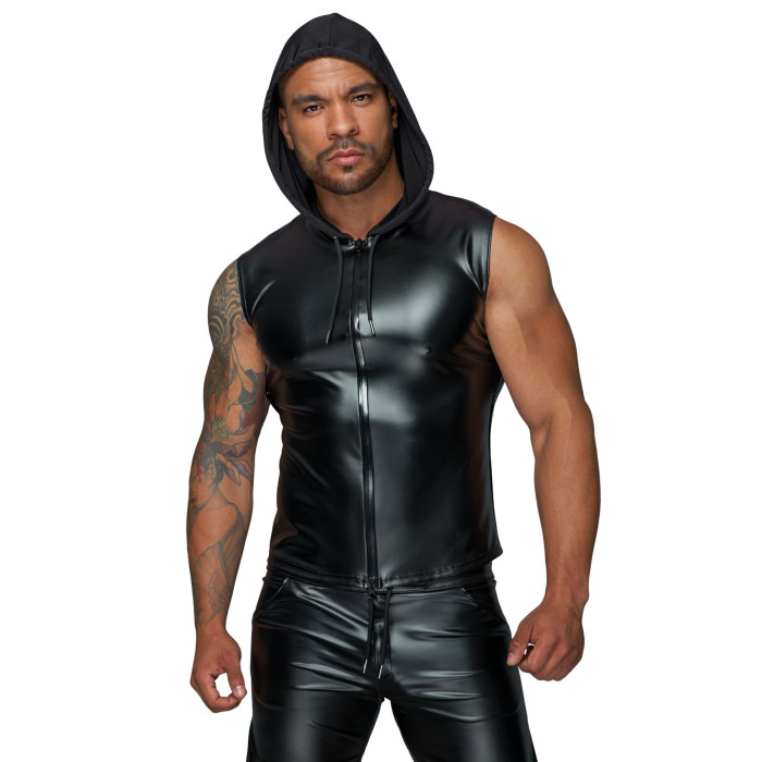Чоловіча безрукавка з капюшоном Noir Handmade H062 Hooded Shirt, XXL, мокрий ефект